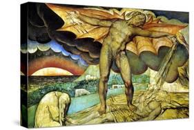 Satan Smiting Job with Sore Boils-William Blake-Stretched Canvas