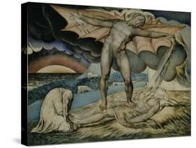 Satan Smiting Job with Sore Boils-William Blake-Stretched Canvas