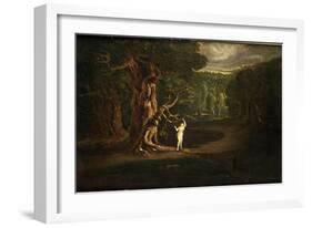 Satan Tempting Eve, from "Paradise Lost" by John Milton-John Martin-Framed Giclee Print