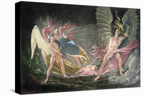 Satan Tempts Eve in the Dream, Paradise Lost by John Milton-John Martin-Stretched Canvas