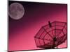 Satellite, Antenna, and Moon-David Carriere-Mounted Photographic Print