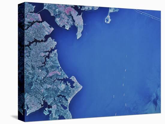 Satellite Image of Chesapeake Bay and Annapolis, Maryland-Stocktrek Images-Stretched Canvas