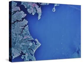 Satellite Image of Chesapeake Bay and Annapolis, Maryland-Stocktrek Images-Stretched Canvas