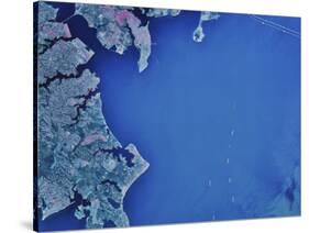 Satellite Image of Chesapeake Bay and Annapolis, Maryland-Stocktrek Images-Stretched Canvas