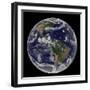 Satellite Image of Earth And Three Tropical Cyclones-Stocktrek Images-Framed Photographic Print