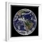 Satellite Image of Earth And Three Tropical Cyclones-Stocktrek Images-Framed Photographic Print