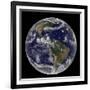 Satellite Image of Earth And Three Tropical Cyclones-Stocktrek Images-Framed Photographic Print