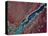 Satellite Image of Gastineau Channel and Juneau, Alaska-Stocktrek Images-Stretched Canvas