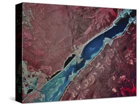 Satellite Image of Gastineau Channel and Juneau, Alaska-Stocktrek Images-Stretched Canvas