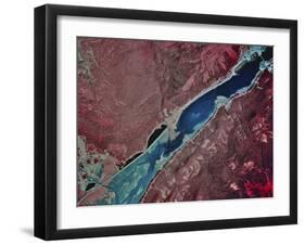 Satellite Image of Gastineau Channel and Juneau, Alaska-Stocktrek Images-Framed Photographic Print