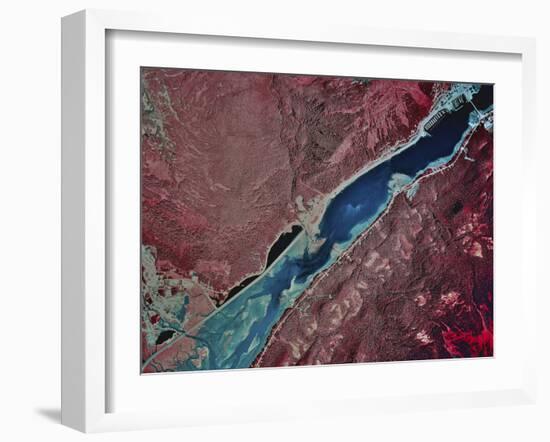 Satellite Image of Gastineau Channel and Juneau, Alaska-Stocktrek Images-Framed Photographic Print