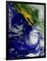 Satellite Image of Hurricane Nora Over the Pacific-null-Framed Photographic Print