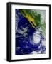 Satellite Image of Hurricane Nora Over the Pacific-null-Framed Photographic Print