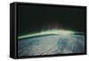 Satellite Image of Northern Lights on the Horizon-Stocktrek-Framed Stretched Canvas