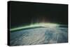 Satellite Image of Northern Lights on the Horizon-Stocktrek-Stretched Canvas