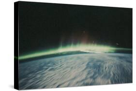 Satellite Image of Northern Lights on the Horizon-Stocktrek-Stretched Canvas