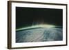 Satellite Image of Northern Lights on the Horizon-Stocktrek-Framed Photographic Print