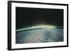 Satellite Image of Northern Lights on the Horizon-Stocktrek-Framed Photographic Print