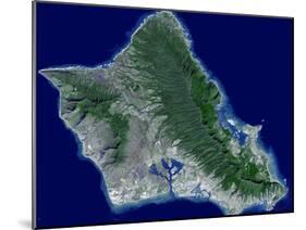 Satellite Image of Oahu, Hawaii-Stocktrek Images-Mounted Photographic Print