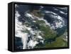 Satellite Image of Smog Over the United Kingdom-Stocktrek Images-Framed Stretched Canvas