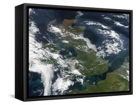 Satellite Image of Smog Over the United Kingdom-Stocktrek Images-Framed Stretched Canvas