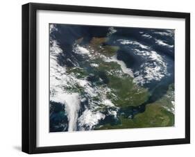 Satellite Image of Smog Over the United Kingdom-Stocktrek Images-Framed Photographic Print