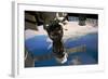 Satellite in space with view of Italy and Africa on Earth-null-Framed Photographic Print