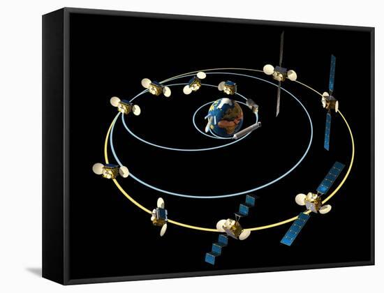 Satellite Launch Sequence Diagram-David Ducros-Framed Stretched Canvas