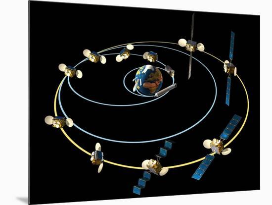 Satellite Launch Sequence Diagram-David Ducros-Mounted Photographic Print