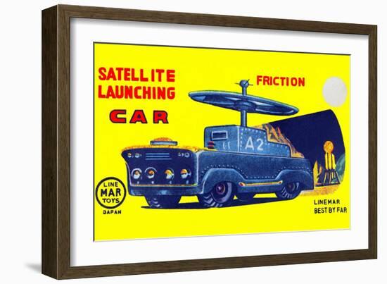 Satellite Launching Car A2-null-Framed Art Print