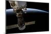 Satellite over Earth-null-Mounted Photographic Print