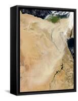 Satellite View of a Dust Storm Stretching from Sudan Toward Egypt-null-Framed Stretched Canvas