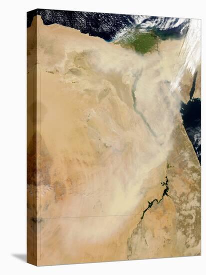Satellite View of a Dust Storm Stretching from Sudan Toward Egypt-null-Stretched Canvas