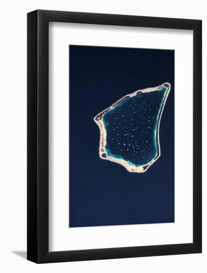 Satellite view of a group of islands in the South Pacific Ocean, Cook Islands-null-Framed Photographic Print