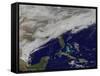 Satellite View of a Major Winter Storm over the Mid-Atlantic United States-null-Framed Stretched Canvas