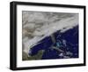 Satellite View of a Major Winter Storm over the Mid-Atlantic United States-null-Framed Photographic Print