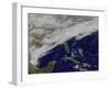 Satellite View of a Major Winter Storm over the Mid-Atlantic United States-null-Framed Photographic Print