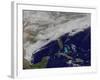 Satellite View of a Major Winter Storm over the Mid-Atlantic United States-null-Framed Photographic Print