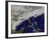 Satellite View of a Major Winter Storm over the Mid-Atlantic United States-null-Framed Photographic Print