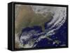 Satellite View of a Powerful Weather System in the United States-null-Framed Stretched Canvas