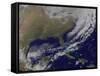 Satellite View of a Powerful Weather System in the United States-null-Framed Stretched Canvas