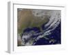 Satellite View of a Powerful Weather System in the United States-null-Framed Photographic Print