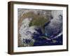 Satellite View of a Strong Coastal Storm Off the Coast of New England-null-Framed Photographic Print