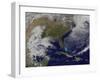 Satellite View of a Strong Coastal Storm Off the Coast of New England-null-Framed Photographic Print