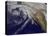 Satellite View of a Swirling Eastern Pacific Ocean Storm System-null-Stretched Canvas