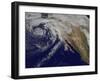 Satellite View of a Swirling Eastern Pacific Ocean Storm System-null-Framed Photographic Print