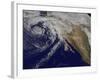 Satellite View of a Swirling Eastern Pacific Ocean Storm System-null-Framed Photographic Print