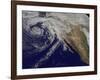Satellite View of a Swirling Eastern Pacific Ocean Storm System-null-Framed Photographic Print