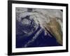 Satellite View of a Swirling Eastern Pacific Ocean Storm System-null-Framed Photographic Print