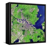 Satellite View of Amsterdam, Netherlands-null-Framed Stretched Canvas